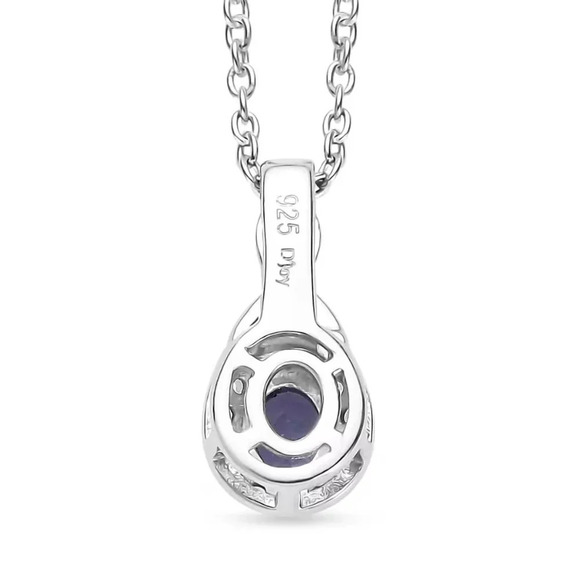 Tanzanite, White Zircon Infinity Halo Ring (Size 7.0), Pendant Necklace 20" 925 - Picture 9 of 14